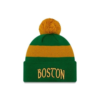 Sapca New Era Boston Celtics NBA 2019 NBA Authentics City Series Pom Knit Beanie - Verzi